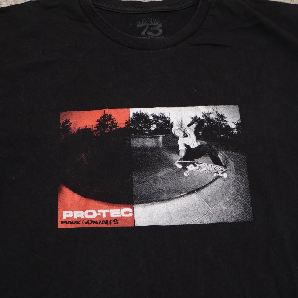 Vintage Mark Gonzales Pro-Tec Skateboarding T-Shirt Men's Size M Black USA Made